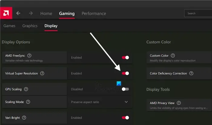 Habilitar resolución súper virtual AMD