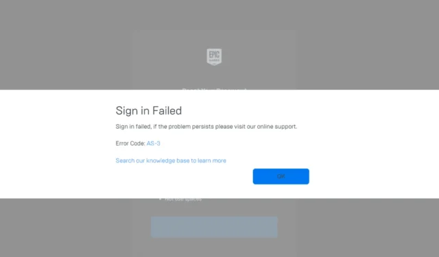 Fixing Epic Games Error Code AS-3: Sign In Failure Solutions