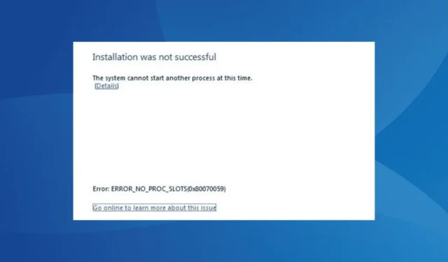 So beheben Sie ERROR_NO_PROC_SLOTS 89 (0x59) effektiv