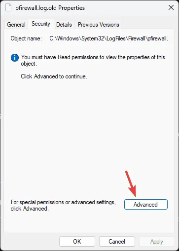 Avancé - Emplacement des journaux du pare-feu Windows 11