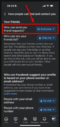 Who can send you friend requests