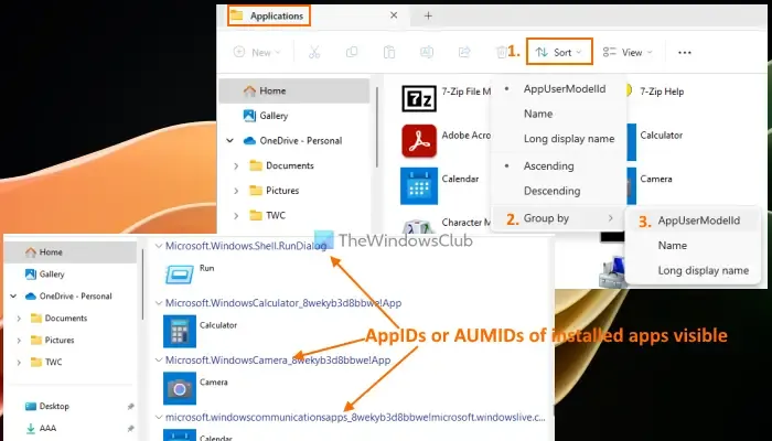 trova aumid appid file explorer