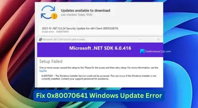 Napraw błąd 0x80070641 w usłudze Windows Update