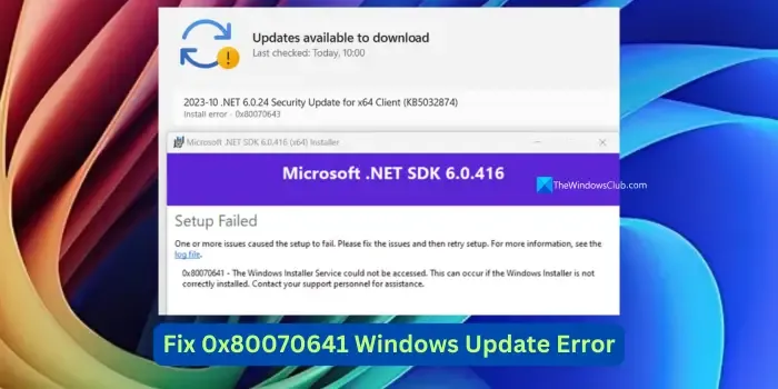 Napraw błąd 0x80070641 w usłudze Windows Update