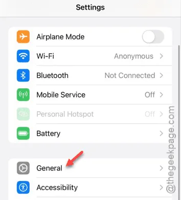 General settings on iPhone