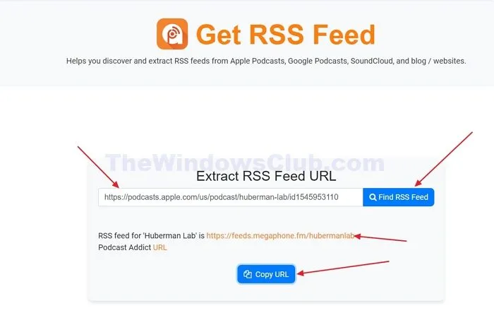 Obtenha RSS Feed para qualquer podcast no Windows