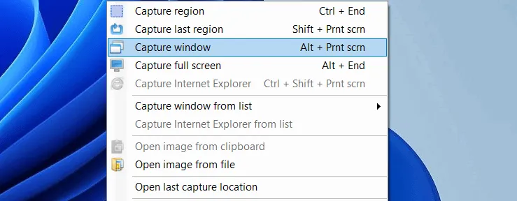 Greenshot screenshot capture methods