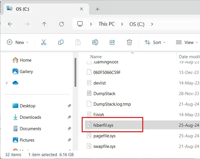 fichier hibersysfil.sys