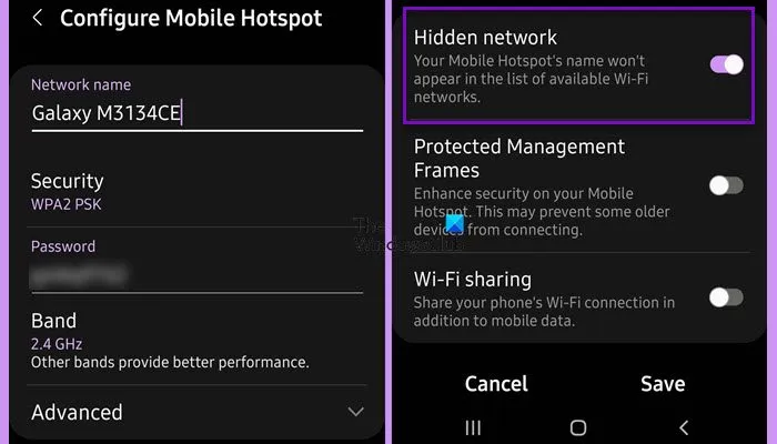 Ocultar SSID do Hotspot e torná-lo privado