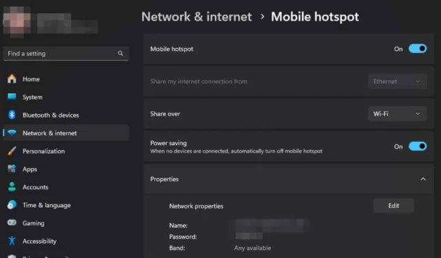 Correção: o Windows 11 Mobile Hotspot continua desabilitando o problema