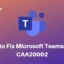 Guia de solução de problemas: Resolvendo o erro CAA20002 no Microsoft Teams