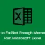 解決 Microsoft Excel 中的記憶體不足問題
