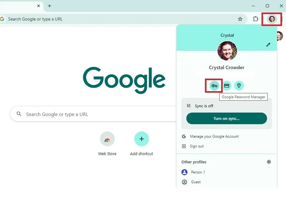 Aprire un account Google e accedere a Google Password Manager.