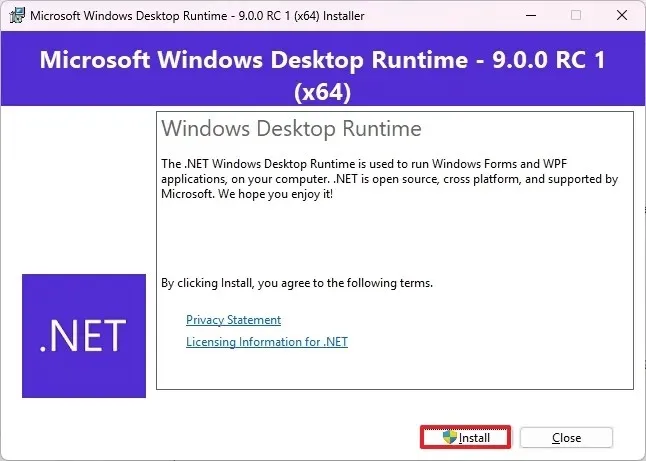 安裝 DotNet 9