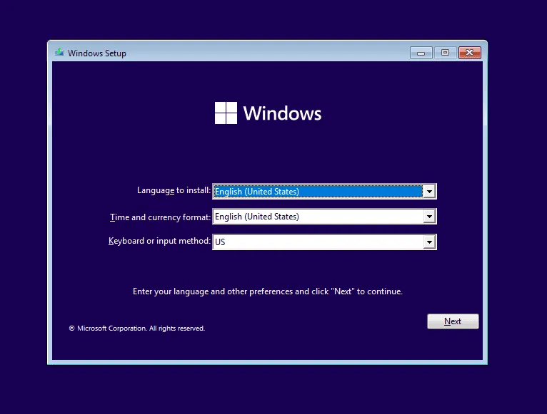 Neuinstallation von Windows