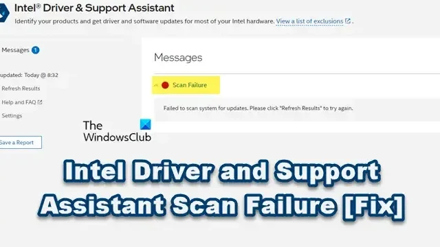 Come risolvere l’errore di scansione di Intel Driver and Support Assistant