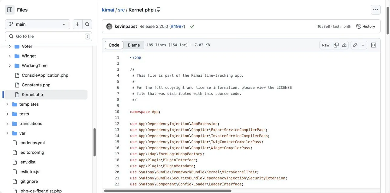 Estimation du code source