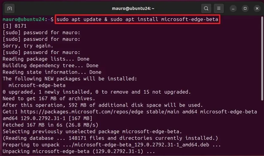 Disinstallare Microsoft Edge su Ubuntu Linux