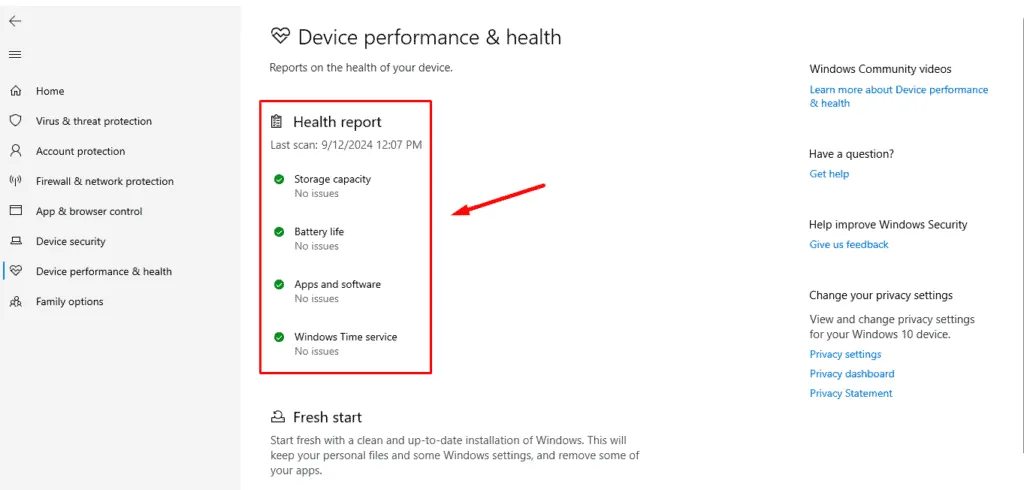 Health report