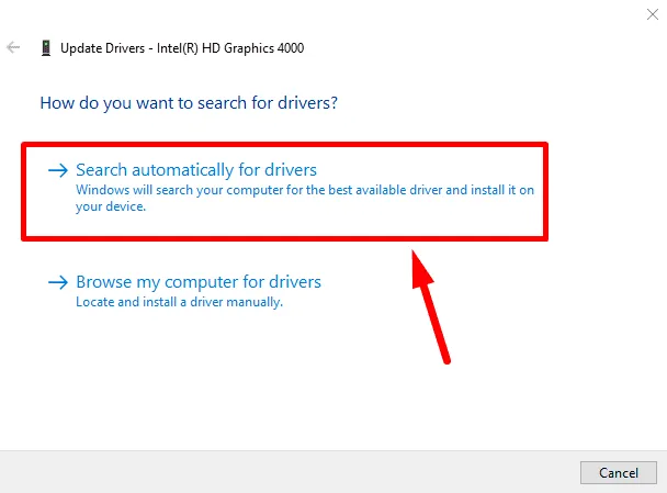 Search automatically for drivers