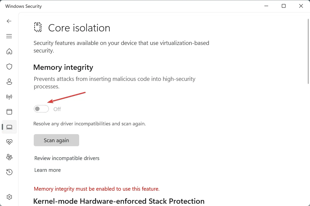 disable memory integrity to fix AnselSDK64.dll