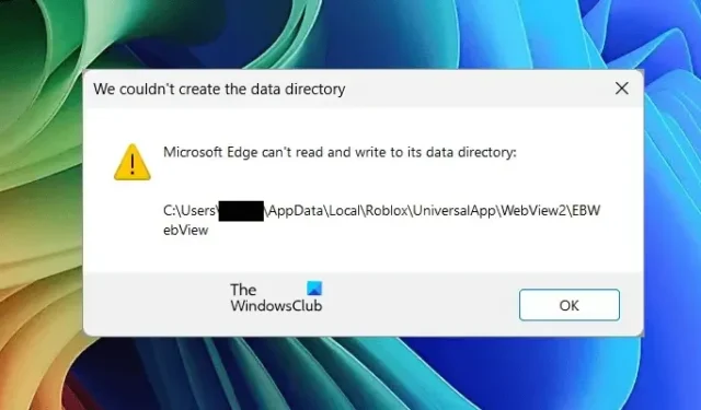 Résoudre le problème Microsoft Edge qui ne parvient pas à accéder à son répertoire de données