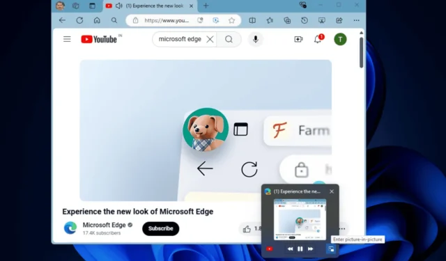 O Microsoft Edge agora permite que você entre facilmente no modo Picture-in-Picture para vídeos diretamente da barra de tarefas do Windows 11