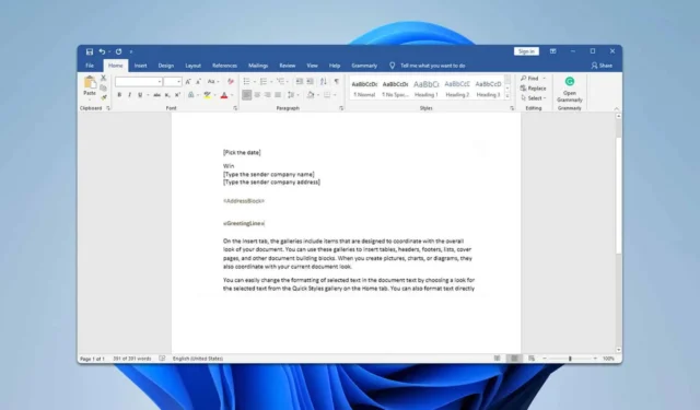 逐步指南：在 Microsoft Word 中使用 Excel 資料進行郵件合併