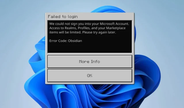 Codice di errore Minecraft Obsidian: come risolverlo