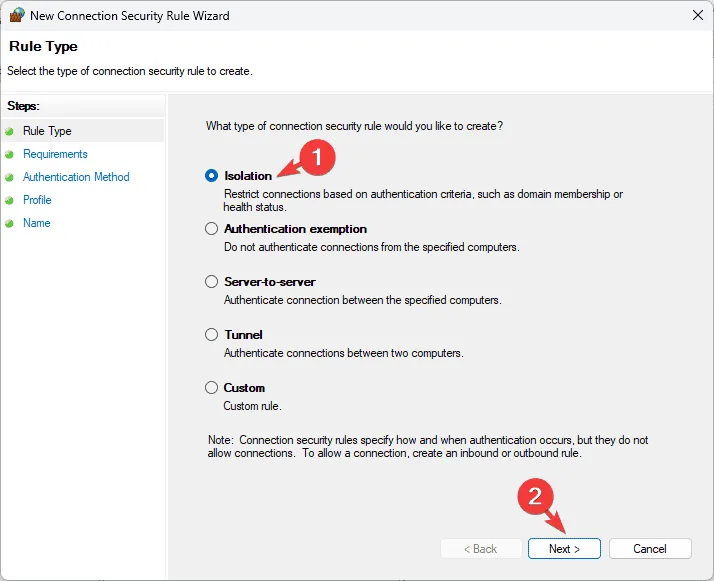 Passaggi - Procedure consigliate per il firewall di Windows 11