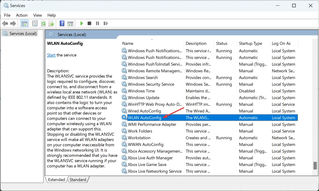 Servicio de configuración automática de WLAN