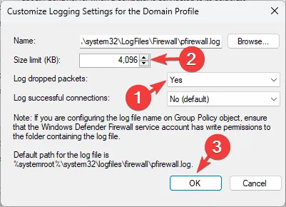 Firewall di registrazione