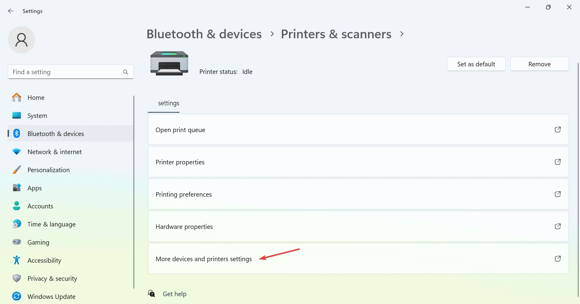 più impostazioni di dispositivi e stampanti