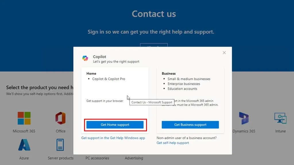 msft Copilot-Home-Support