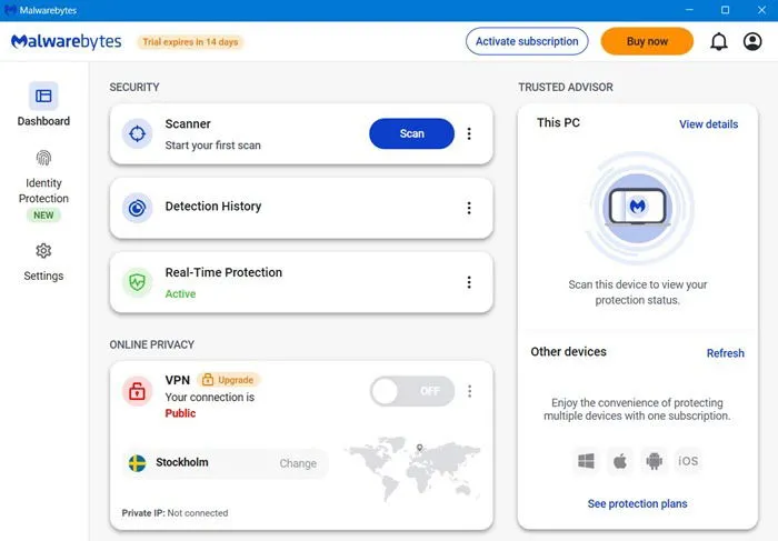 Malwarebytes 是一個具有 VPN 的完整端點安全提供者。