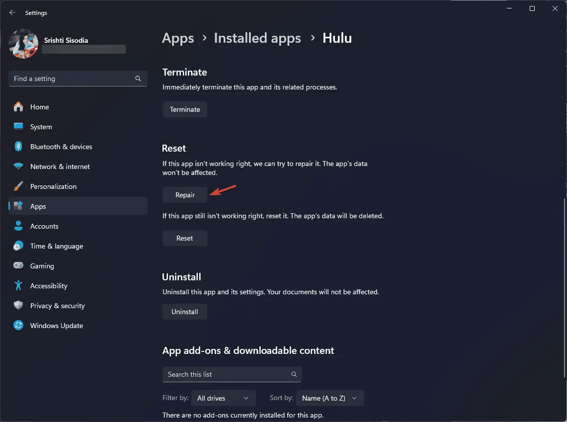 Reparieren - Apps - Installierte Apps - Einfache Möglichkeiten zur Behebung des Hulu-Fehlercodes P-Edu122