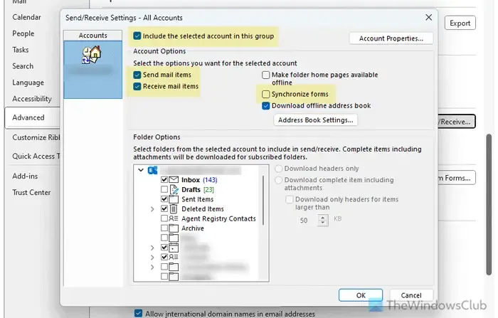 Outlook se bloquea al sincronizar carpetas suscritas