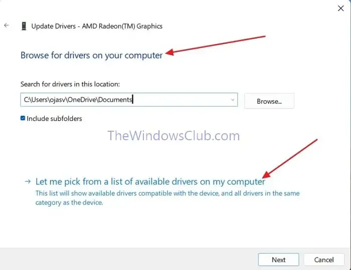 Selecione Drivers Entre os Drivers Existentes no Gerenciador de Dispositivos Atualização de Driver