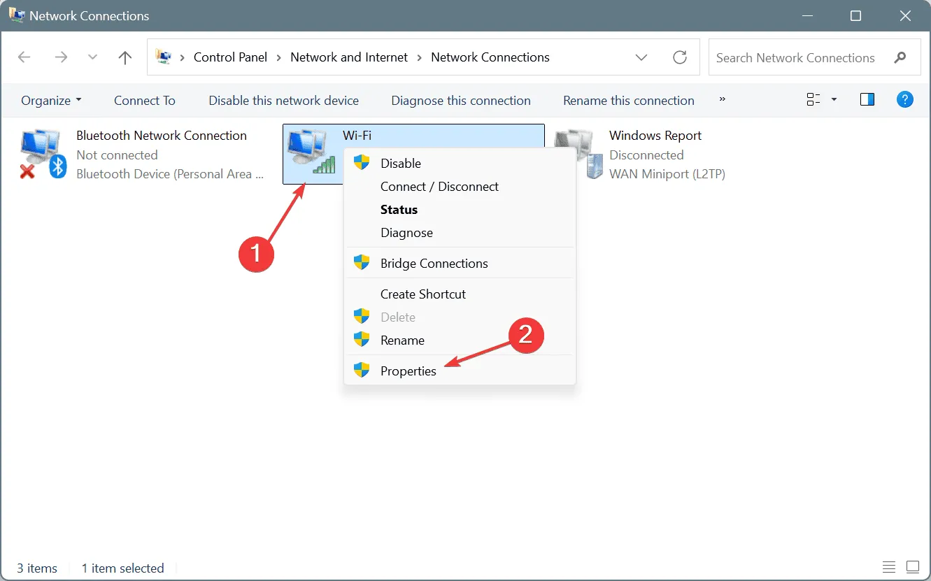 network adapter properties