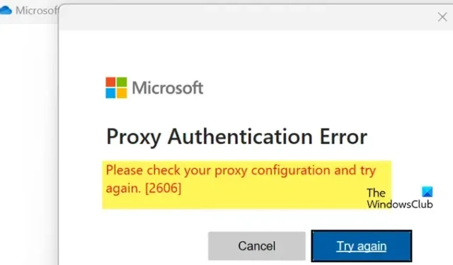 Jak naprawić błąd uwierzytelniania serwera proxy OneDrive 2606