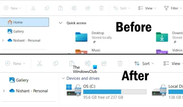 Guide to Remove Home from the Explorer Navigation Pane in Windows 11