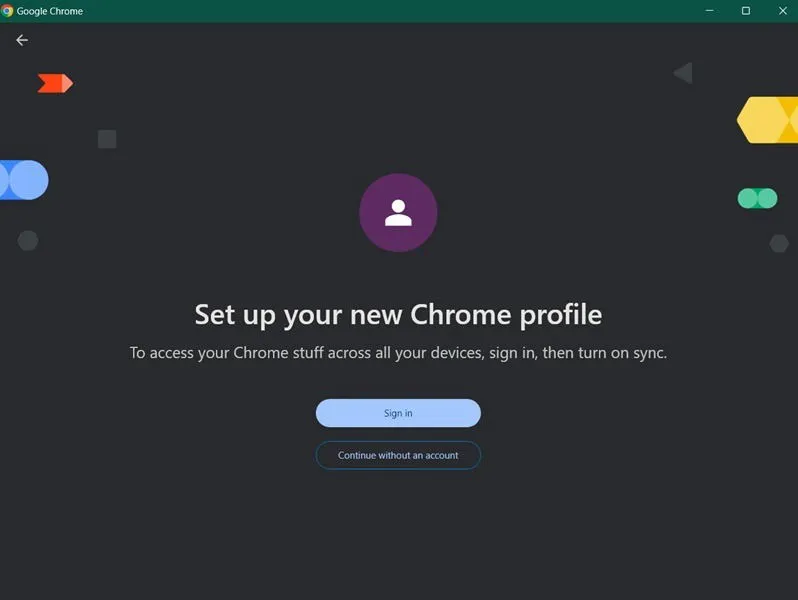 Beslissen of u een Chrome-profiel met of zonder account wilt instellen.