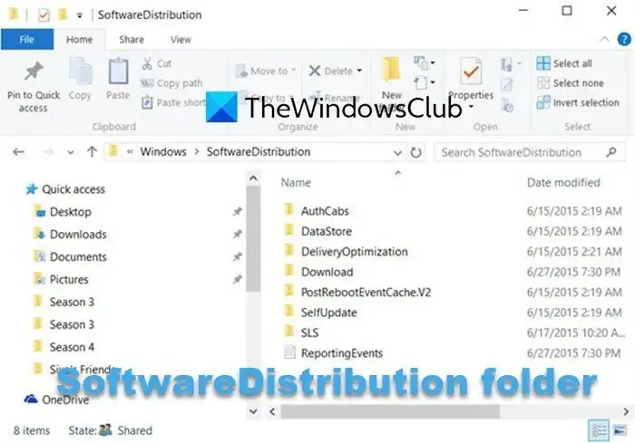 rename or delete Software Distribution folder