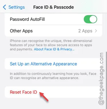 restablecer face ID mínimo