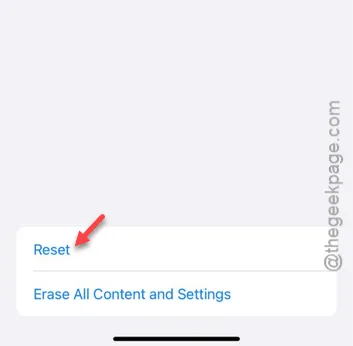 Options de réinitialisation sur iPhone