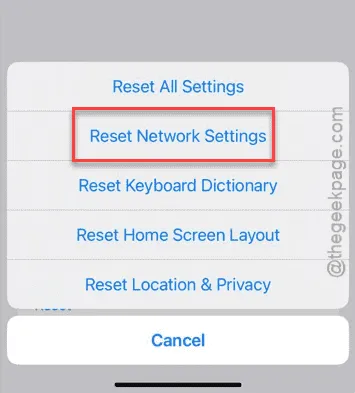 Restablecer la configuración de red en el iPhone