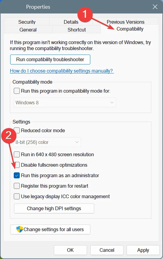 Ejecútelo como administrador para reparar anselsdk64.dll