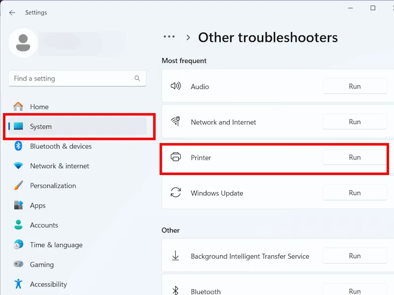 Execute o Solucionador de problemas da impressora