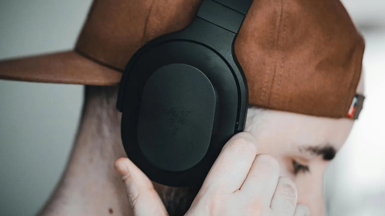 Side image of man with headphones