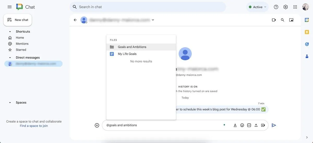 Ordner in Google Chat freigeben